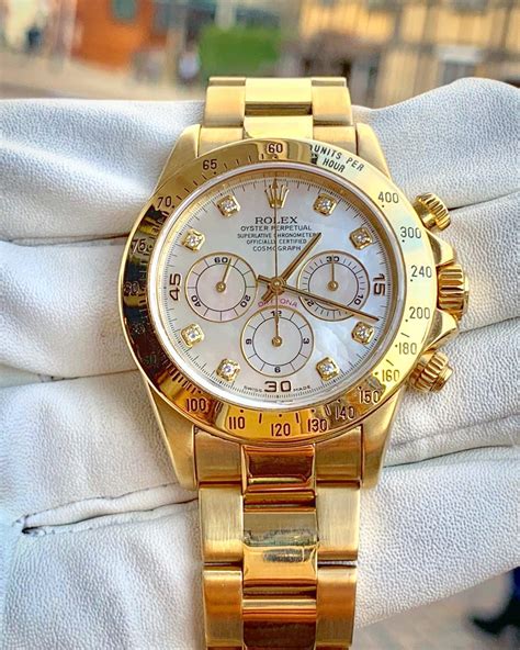 rolex daytona gold mother of pearl dial|rolex daytona mop diamond dial.